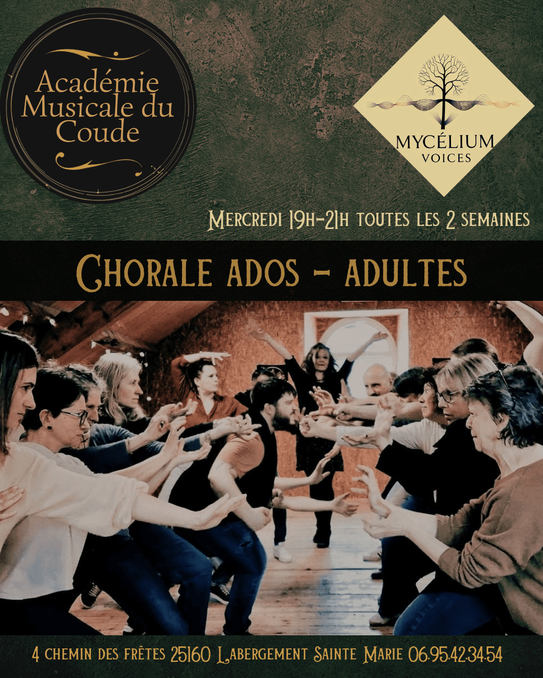 Affiche de la chorale adolescents et adultes Mycélium Voices