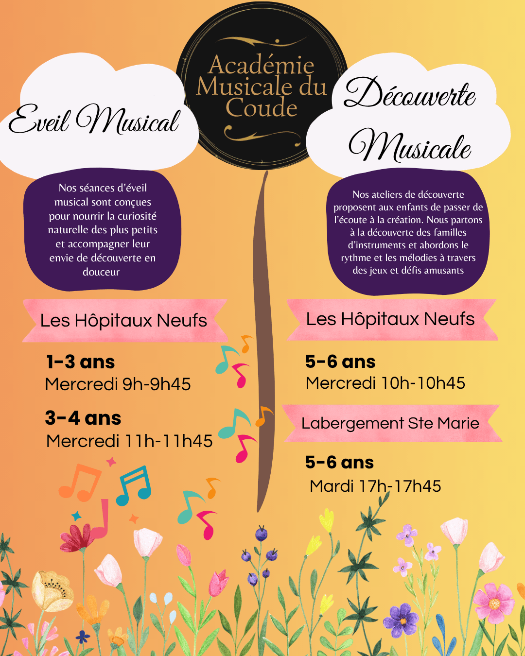Affiche des ateliers d’éveil et de découverte musicale